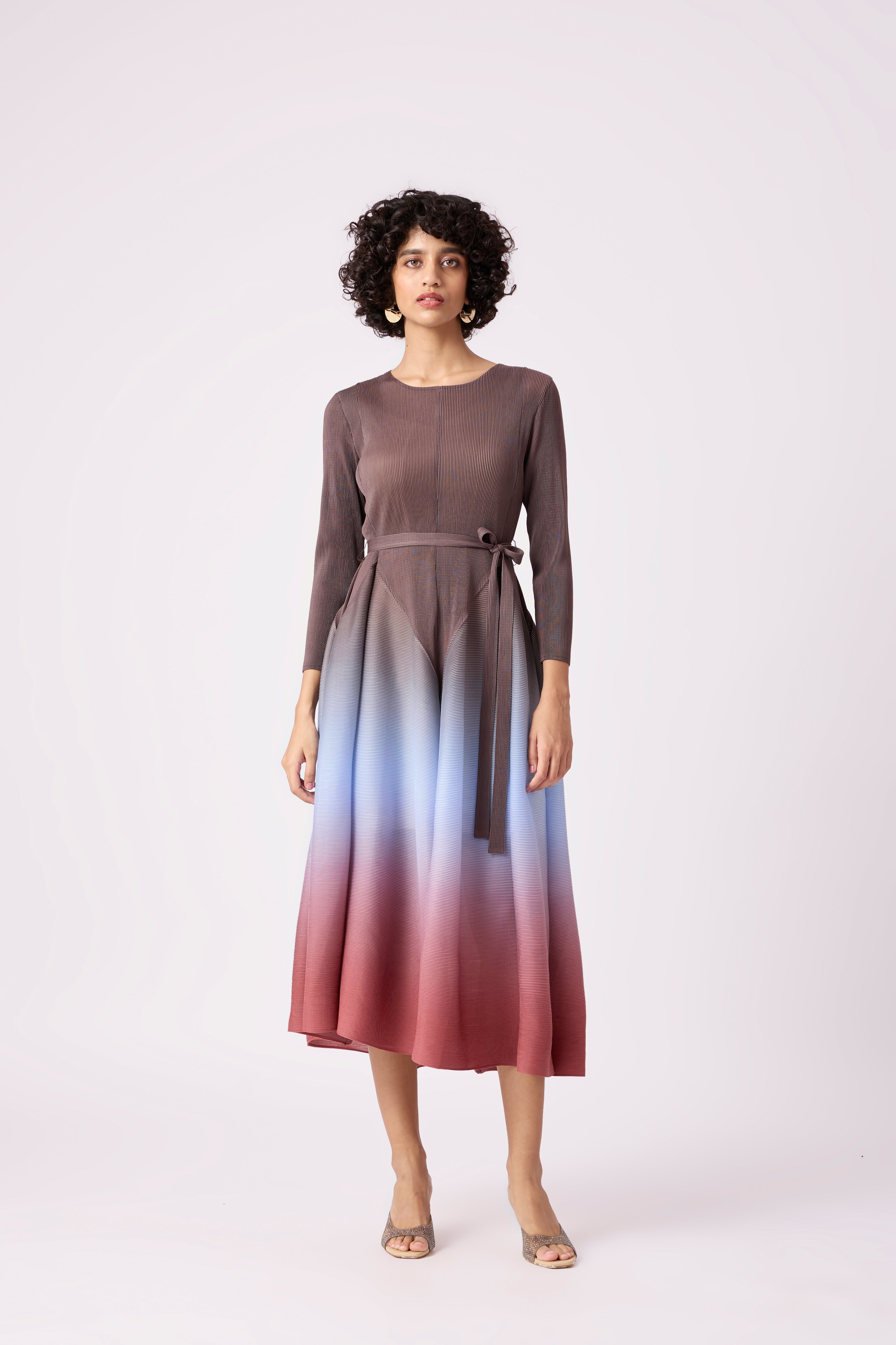 Isabella Ombre Dress - Brown