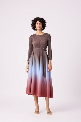 Isabella Ombre Dress - Brown