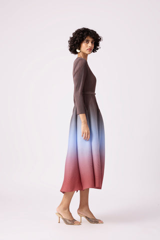 Isabella Ombre Dress - Brown