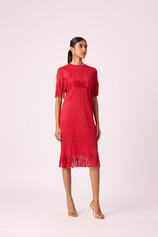 Alisha Tassel Dress - Red