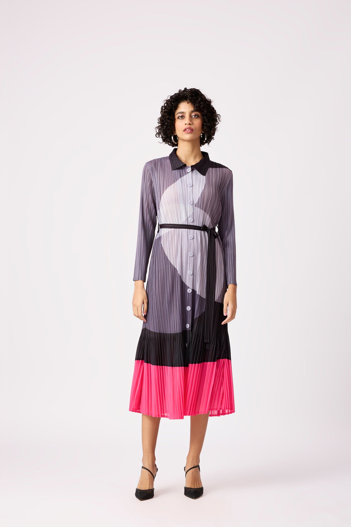 Wynona Printed Shirt Dress - Monochrome