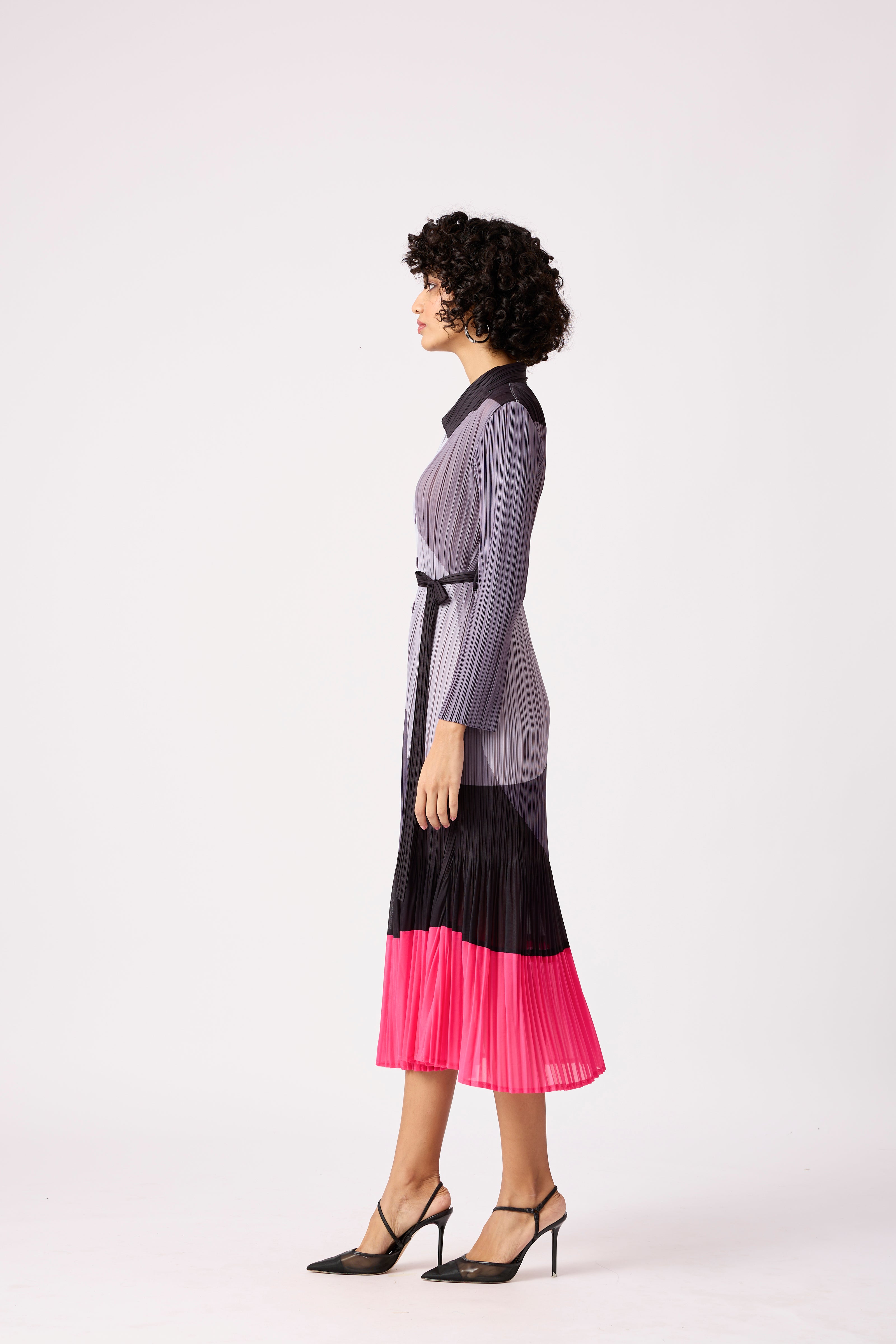 Wynona Printed Shirt Dress - Monochrome