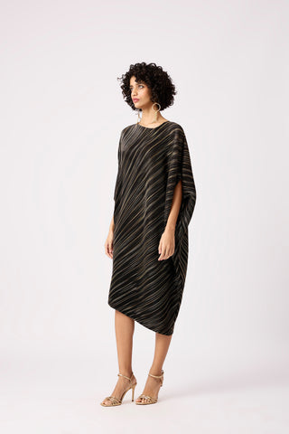 Aurelia Metallic Dress - Black & Gold