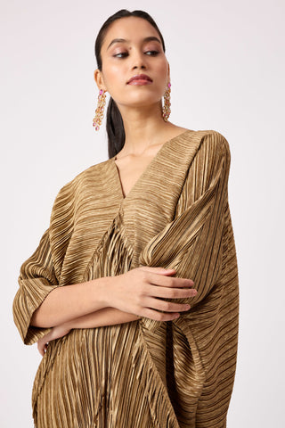 Kimono Fringe Dress - Dark Gold
