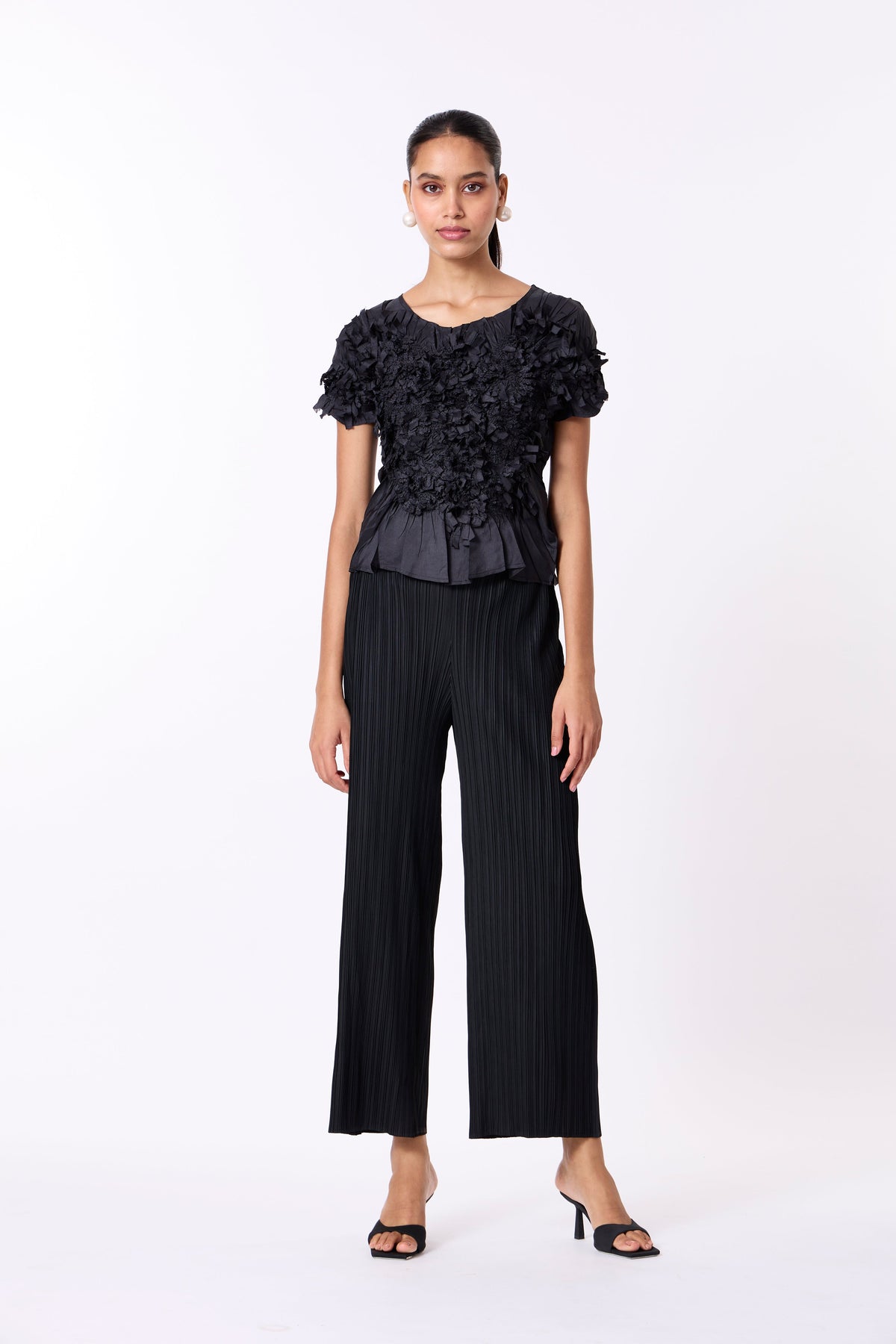Jade Satin Co-ord Set - Black