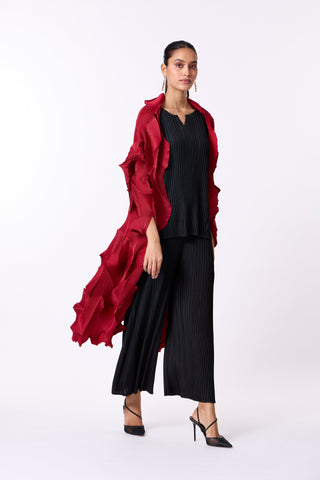 Mona Long Overlay - Red Maroon