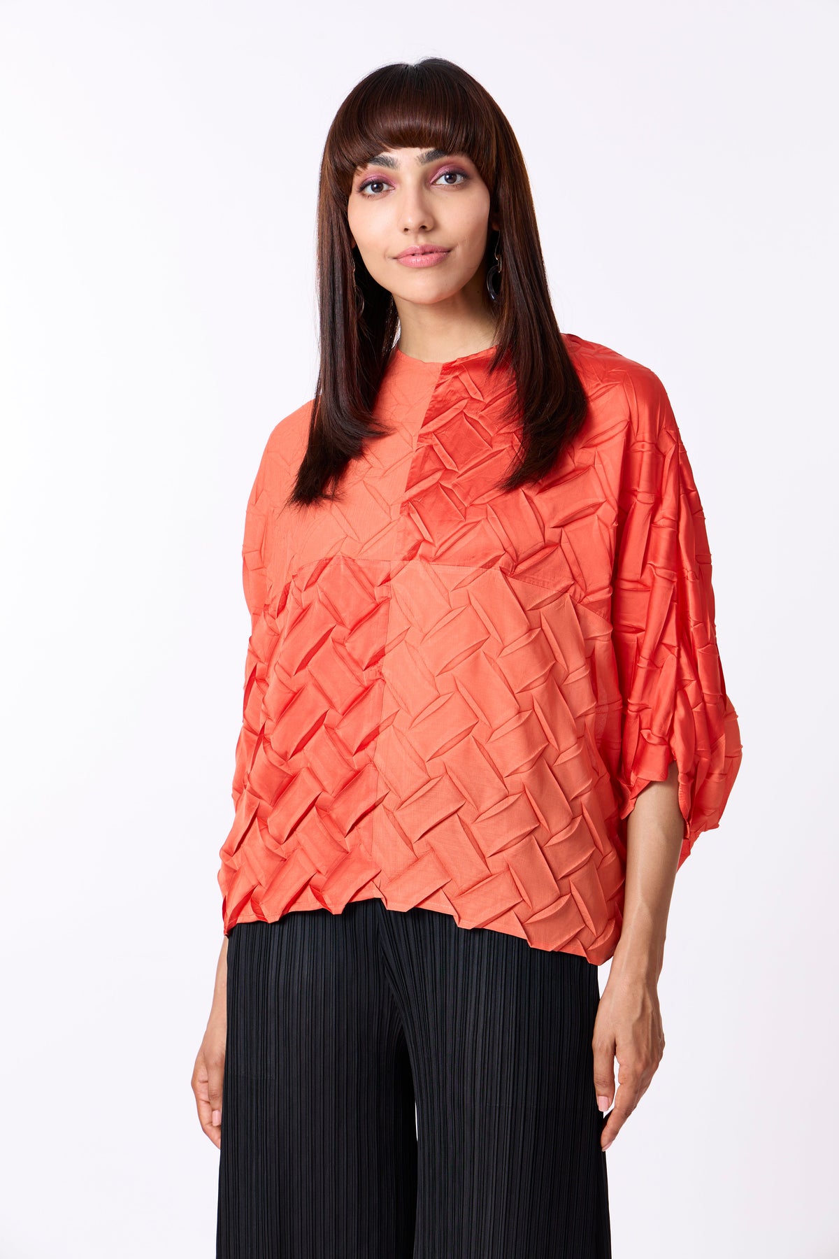 Austin Satin Top - Orange