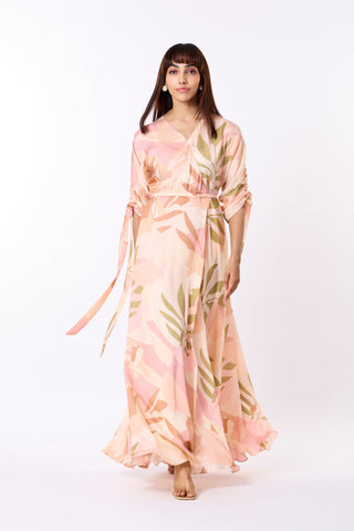 Hailey Dress - Peach, Pink, Taupe