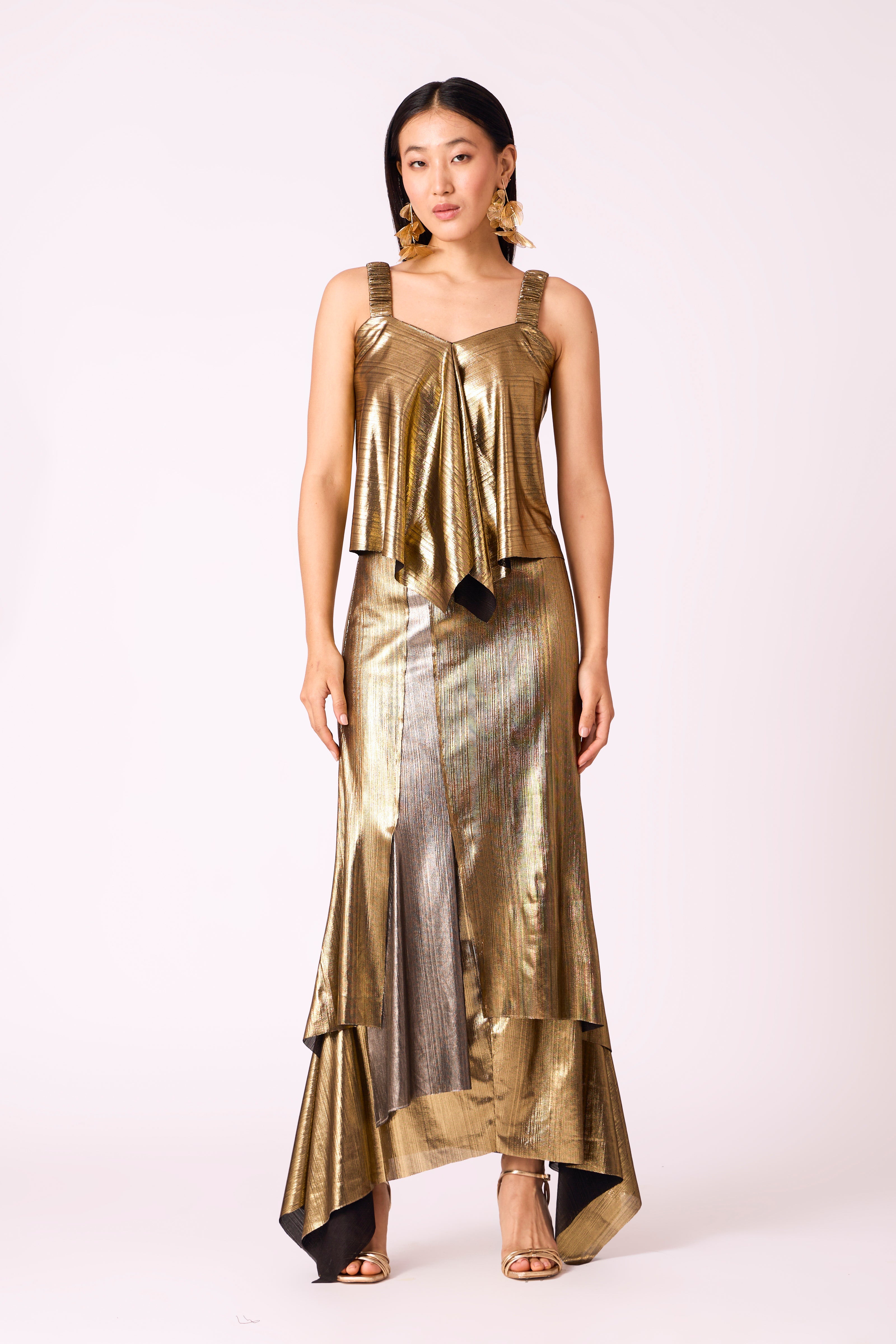 Winona Skirt - Dark Gold & Silver