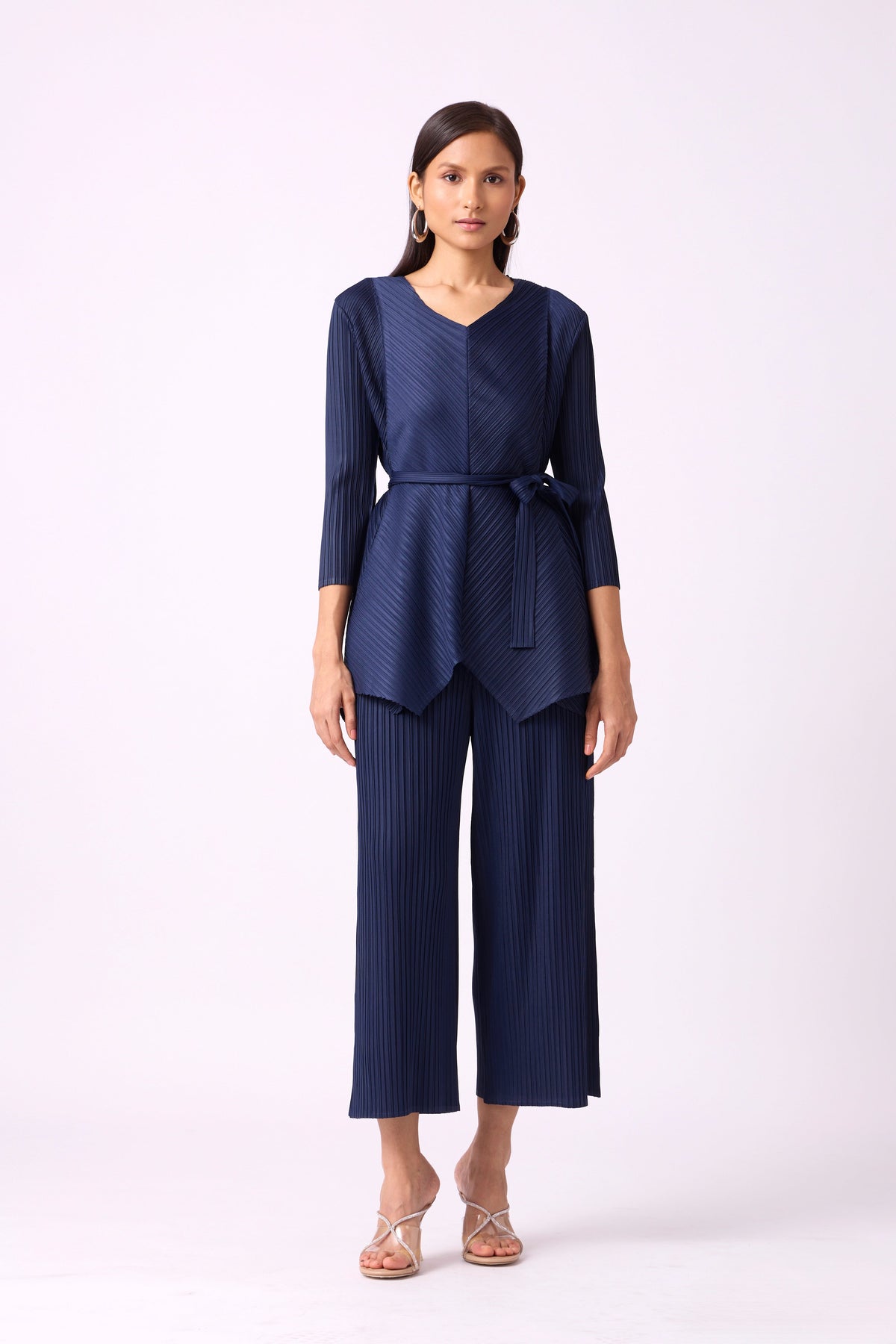 Zola V Neck Co-Ord Set - Navy
