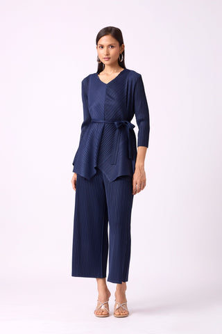 Zola V Neck Co-Ord Set - Navy