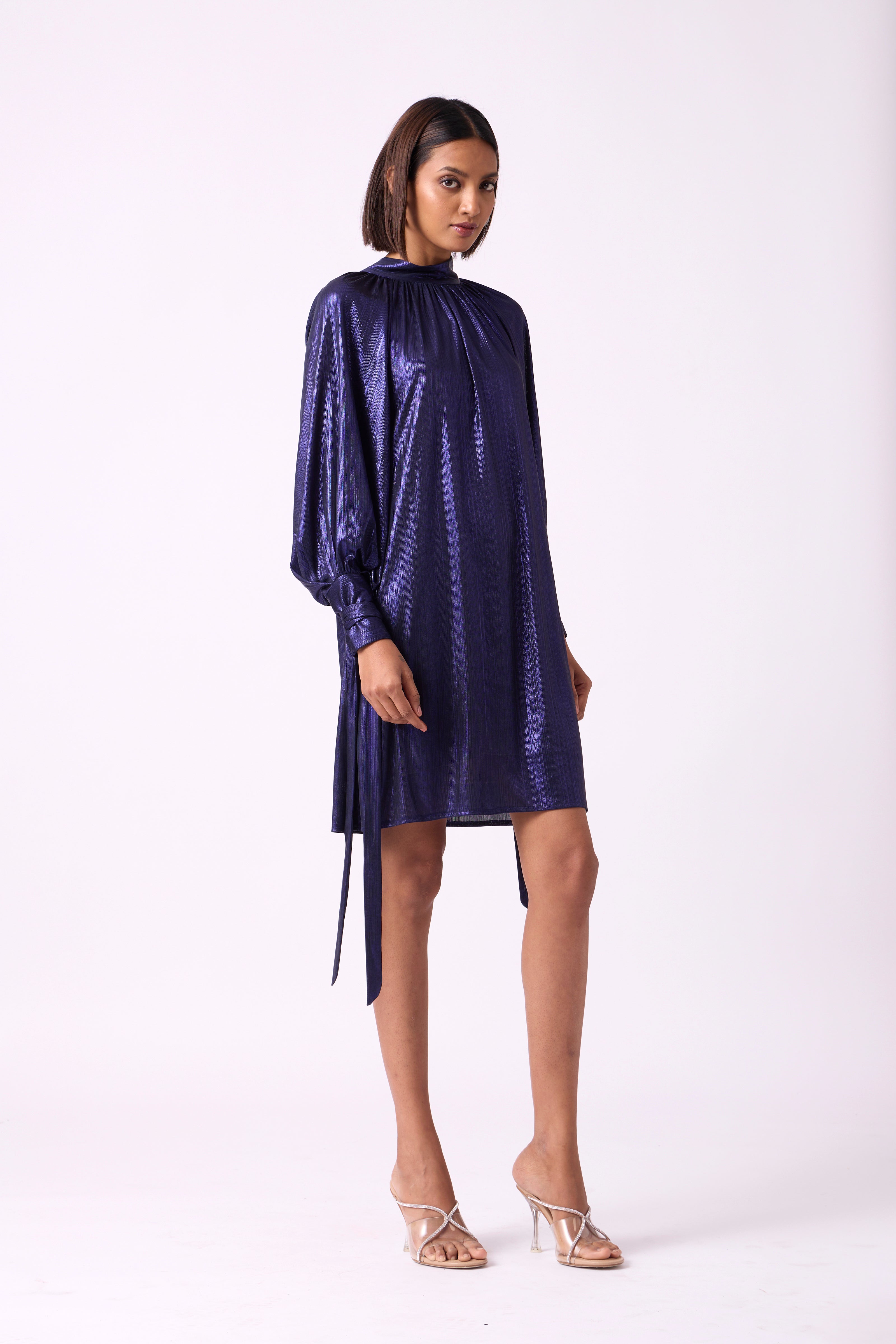 Letitia Mini Dress - Metallic Blue