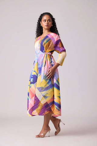 Selena Print Dress - Purple
