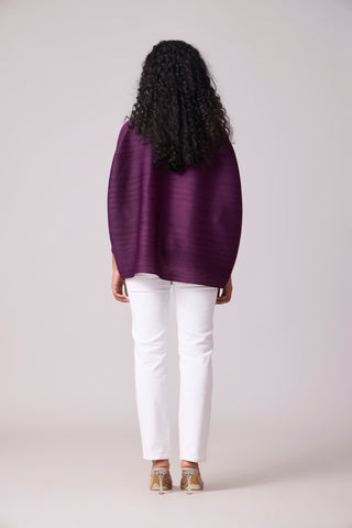 Sloane Pearled Batwing Top - Wine Purple