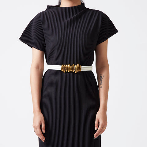 Stacked Cord Belt - Gold & Off White