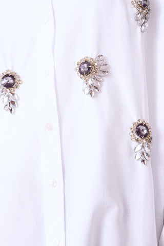 Tori Embellished Shirt - White