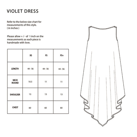 Violet Dress -  Deep blue & Scarlet